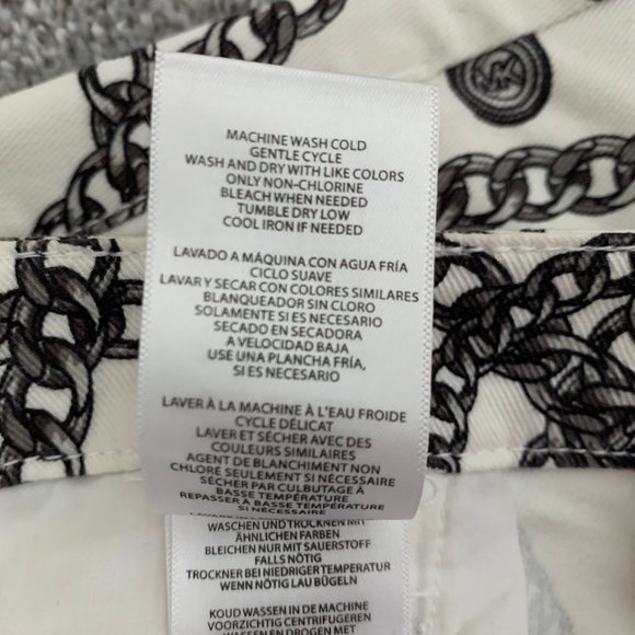 Michael Kors Chain Print White Jean Size 4 - Picture 4 of 5